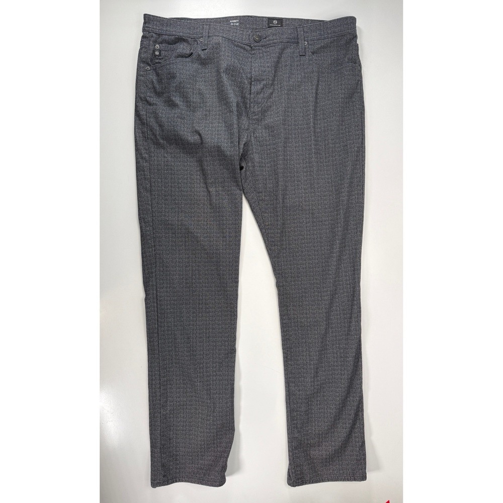 AG Adriano Goldschmied Everett Slim Straight Leg Jean 40x34 Gray Houndstooth